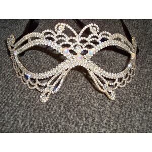 rhinestone gold mask bridal wedding halloween masquerade costume ball mardi mask